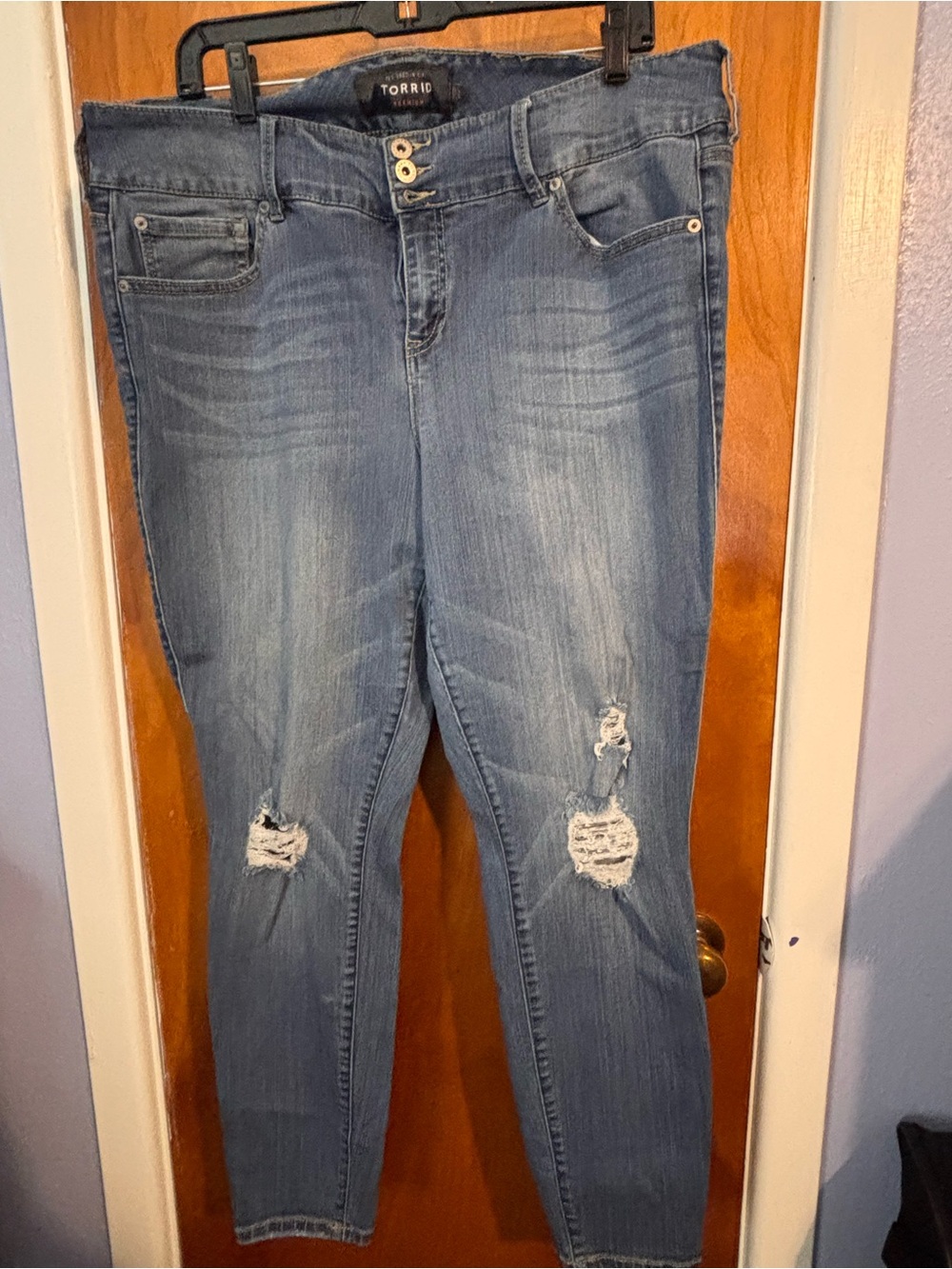 Torrid Distressed Curvy Skinny Jeans